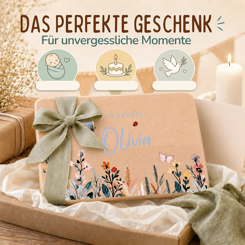 Frühstücksbrettchen Holz personalisiert - Flora