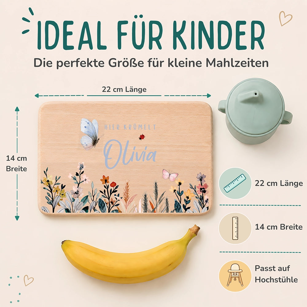 Frühstücksbrettchen Holz personalisiert - Flora