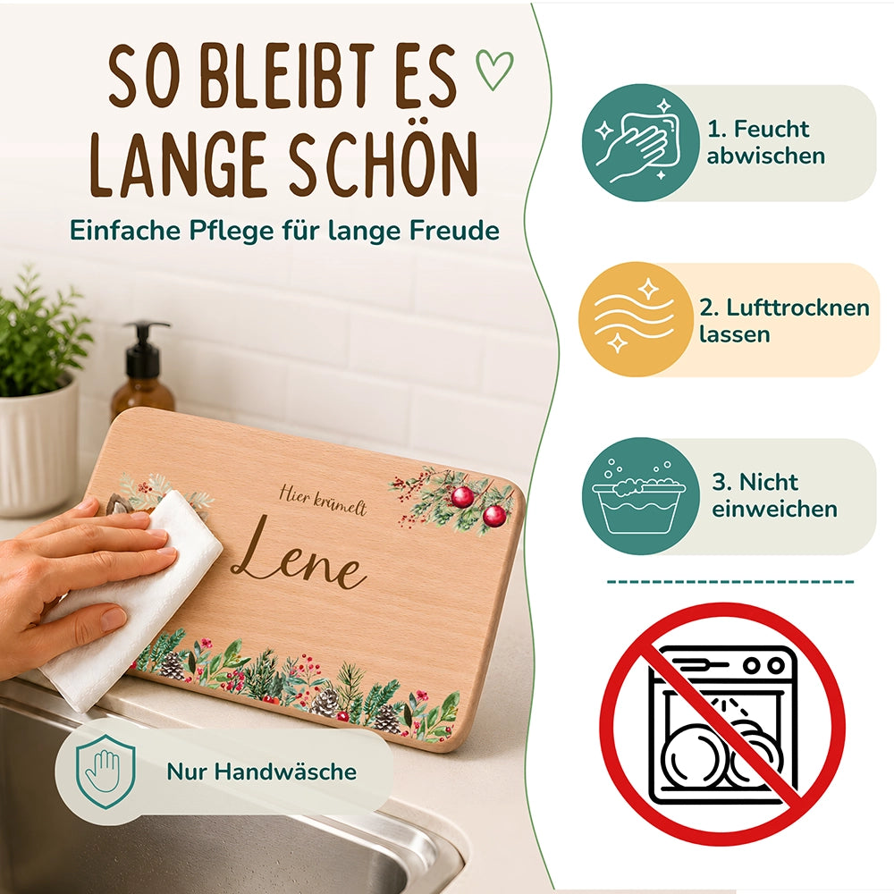 Frühstücksbrettchen Weihnachten mit süßem Fuchs - Geschenk Weihnachten