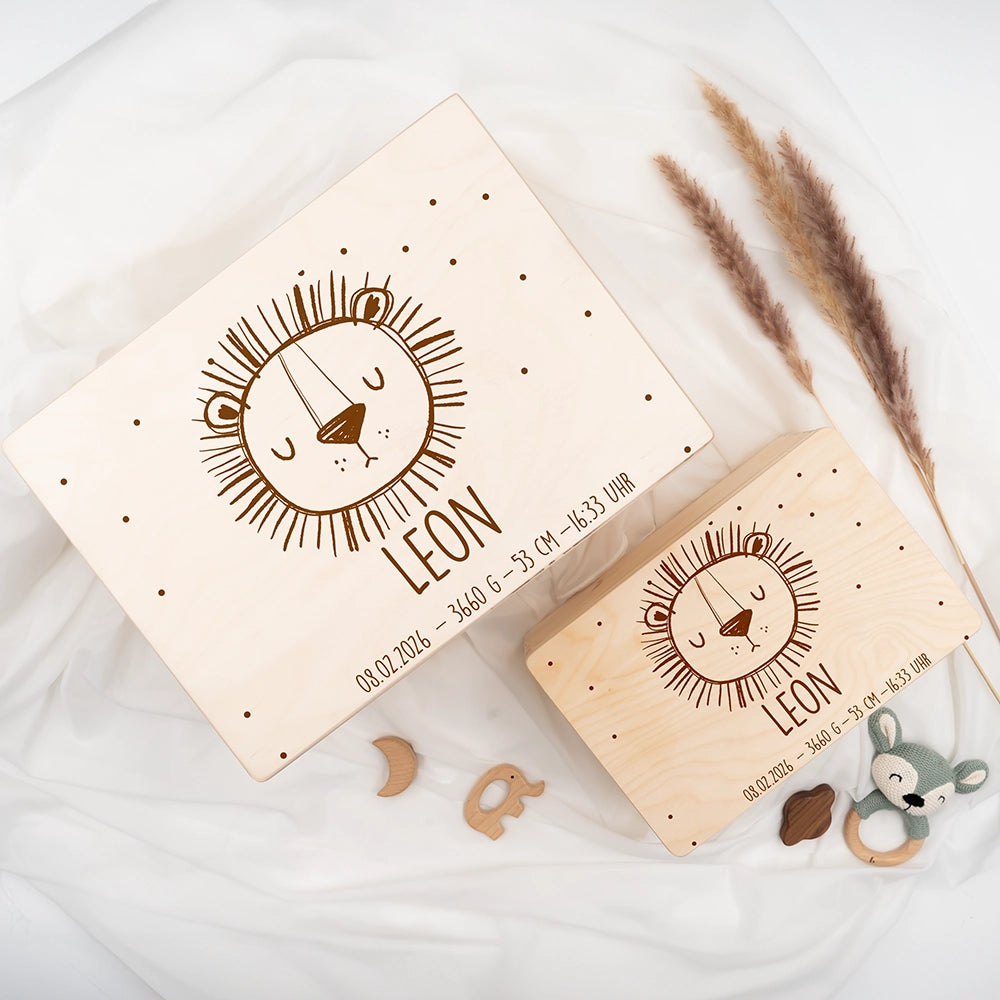 Erinnerungsbox Baby - Löwengesicht