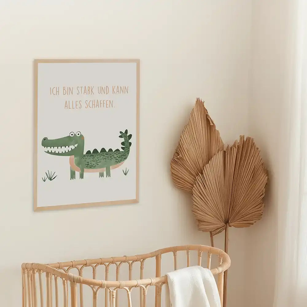 Poster 3er-Set - Regenbögen, Krokodil & Regenwetter fĂŒrs Kinderzimmer