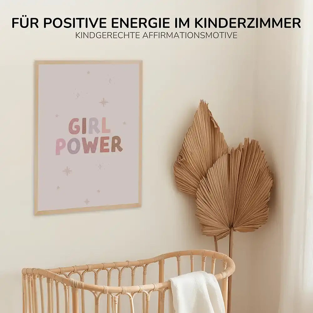 Poster 3er-Set - Girl Power, MĂ€dchen & Blumen fĂŒrs Kinderzimmer