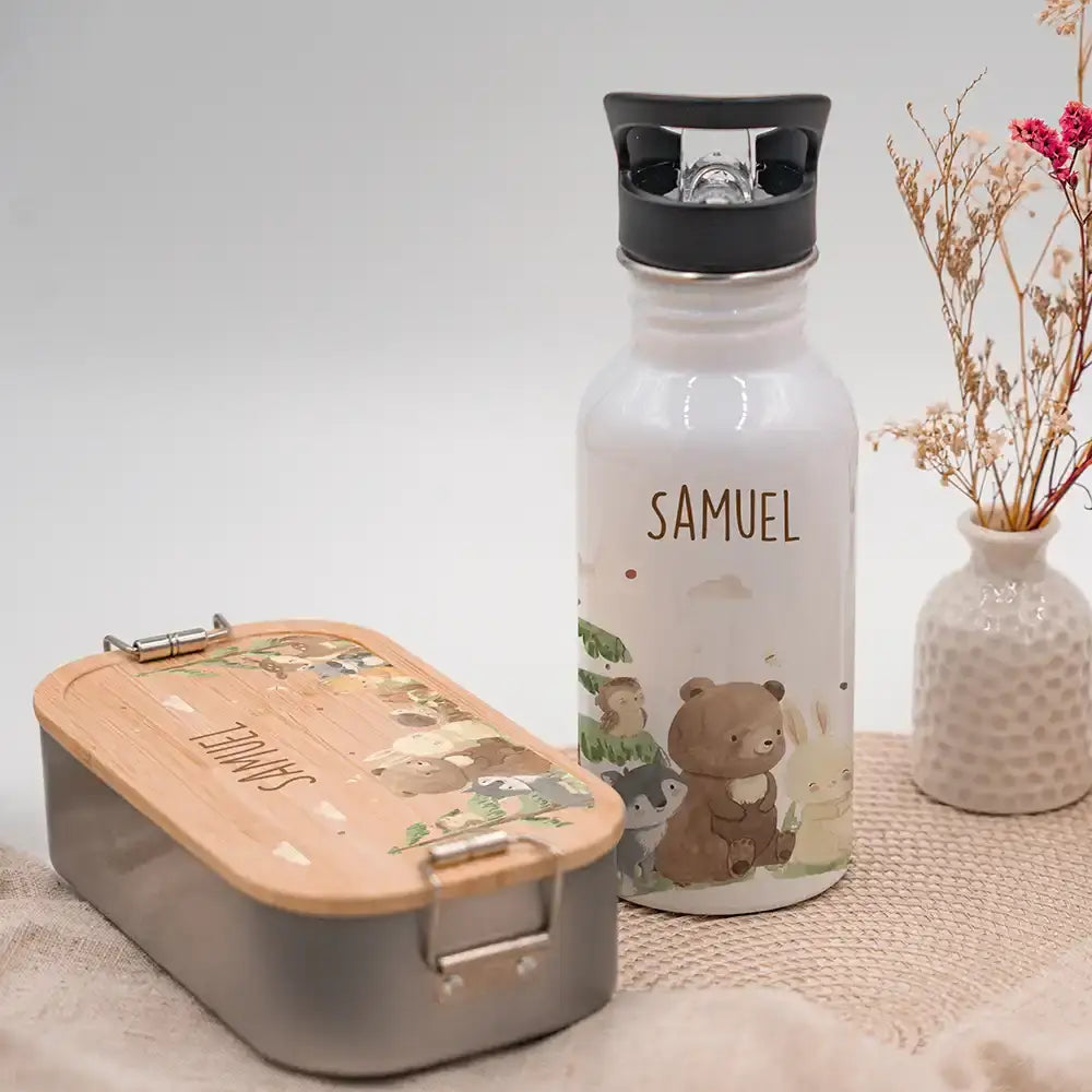 Schulset-Bundle: Brotdose mit Trinkflasche fĂĽr Kinder