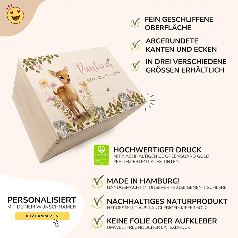 Erinnerungsbox Baby - Reh im Wald