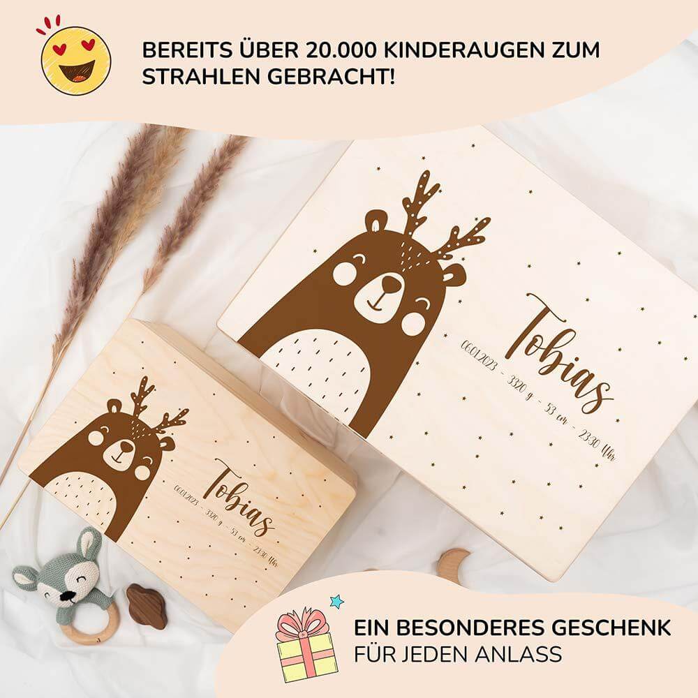 erinnerungskiste mit weihnachtsbĂ€r motiv fĂŒr kinder