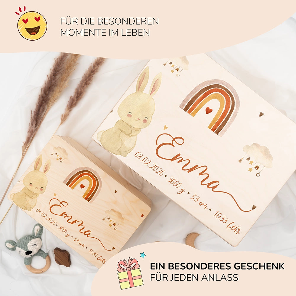 Erinnerungsbox Baby - Hase Boho