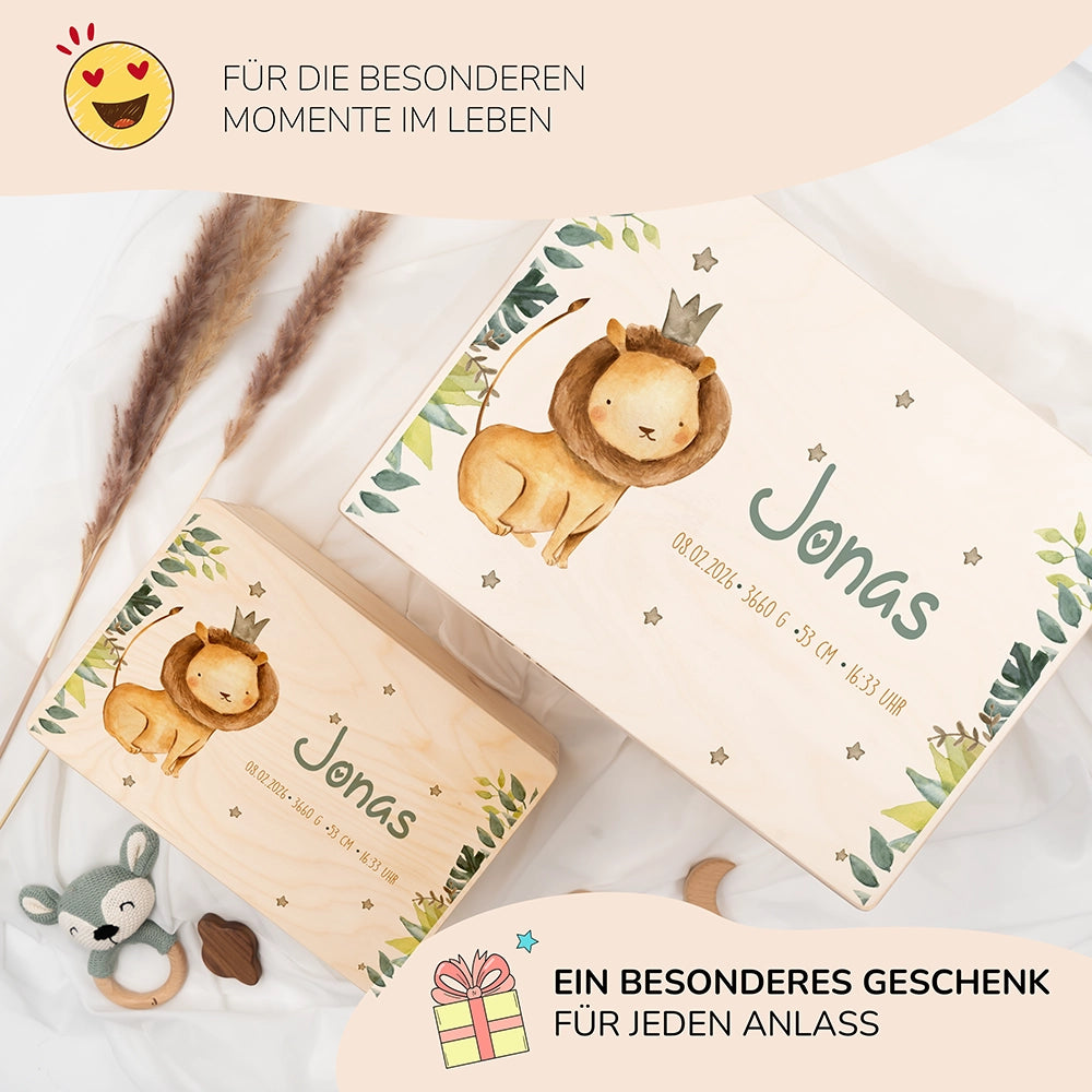 Erinnerungsbox Baby - Jungle Löwe