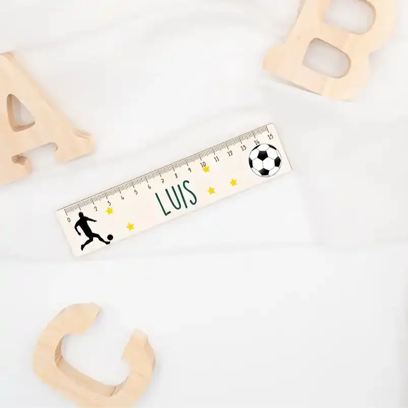 Holzlineal personalisiert - FuĂźballer
