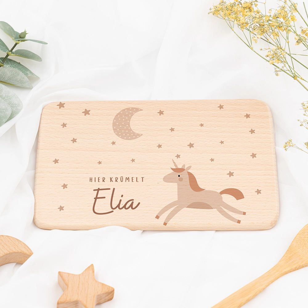 Frühstücksbrettchen Holz Einhorn