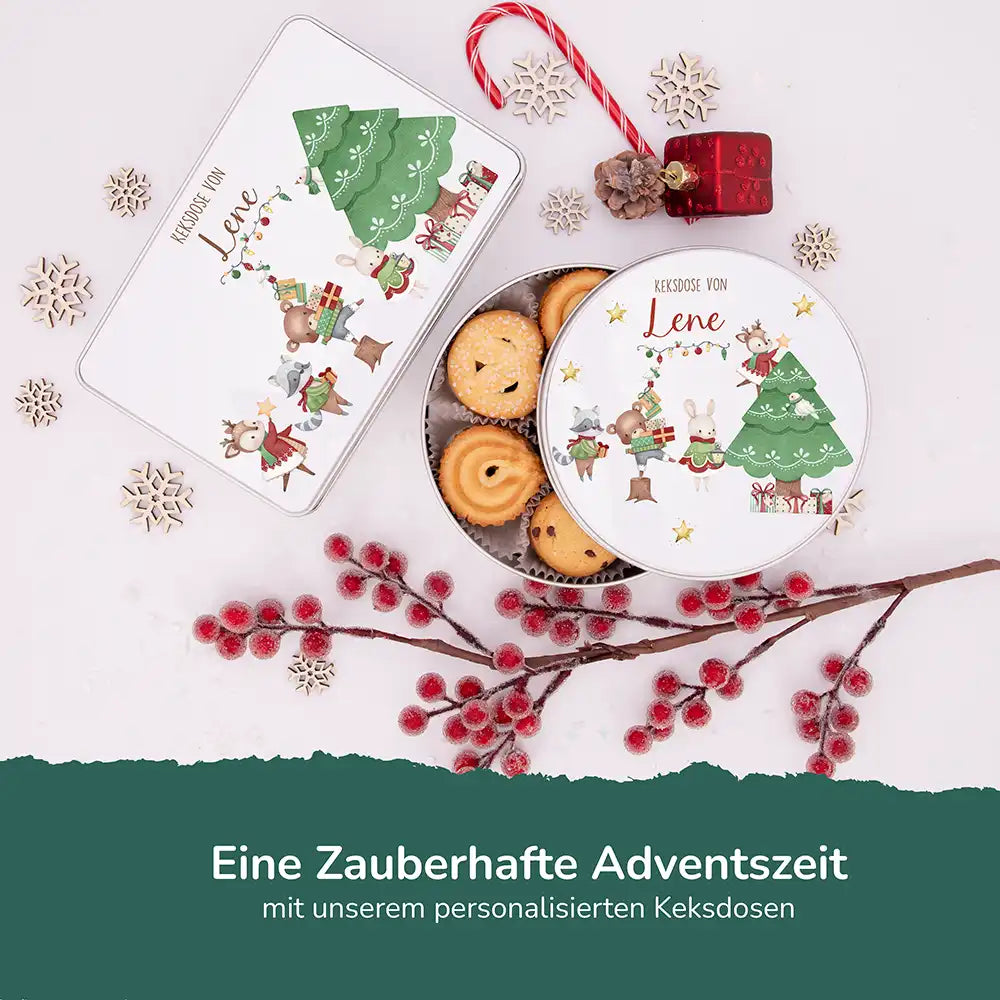 Keksdose aus Metall personalisiert - Weihnachtsbaum