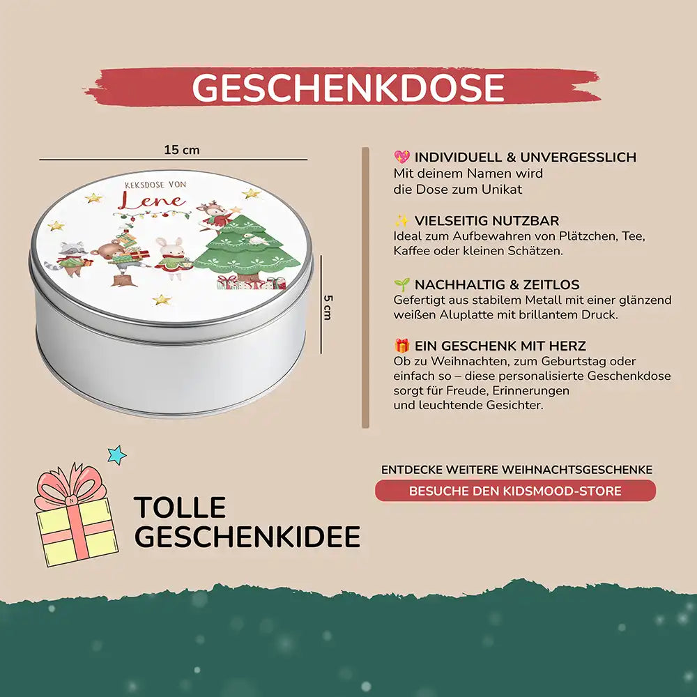 Keksdose aus Metall personalisiert - Weihnachtsbaum
