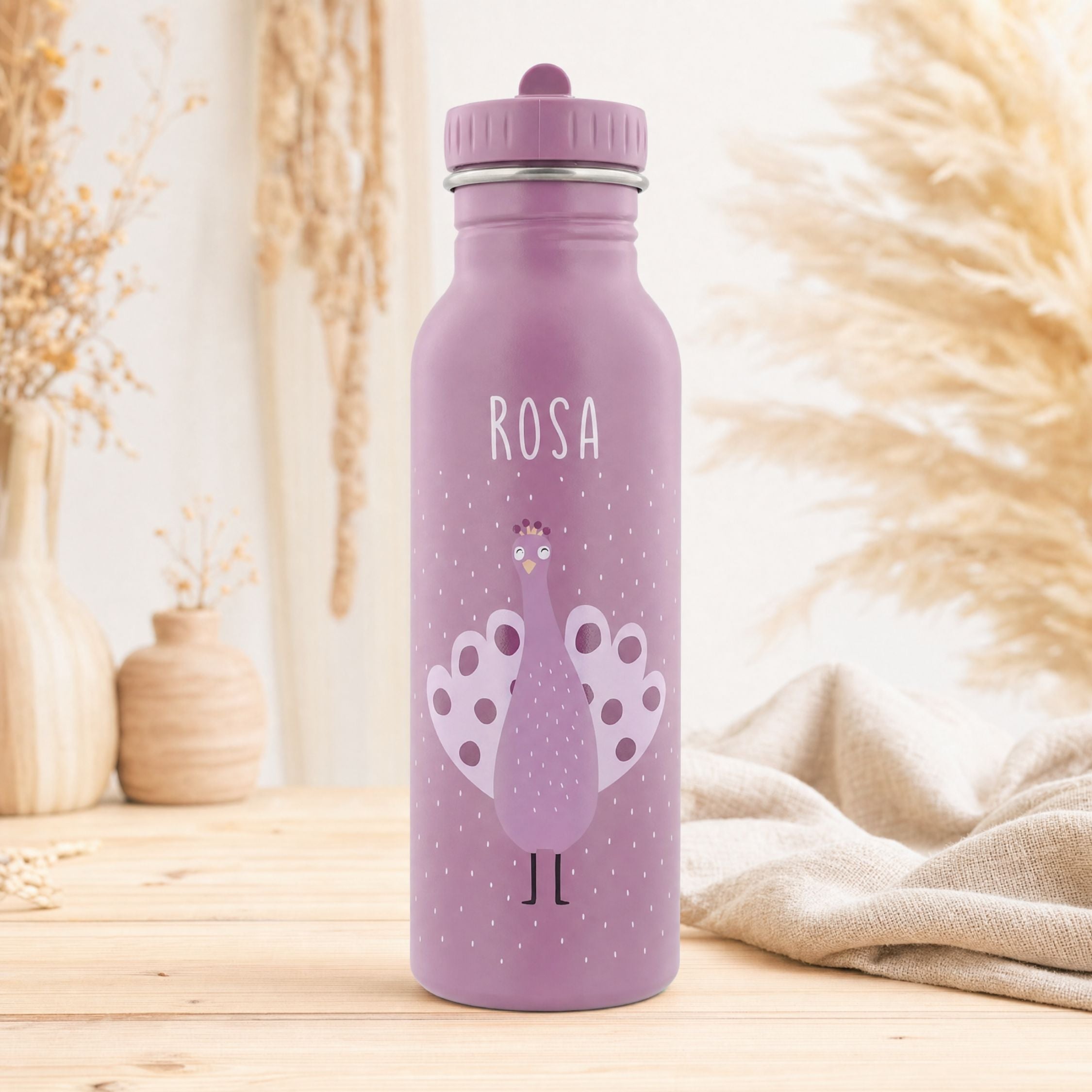 Trixie Trinkflasche Kinder personalisiert Pfau