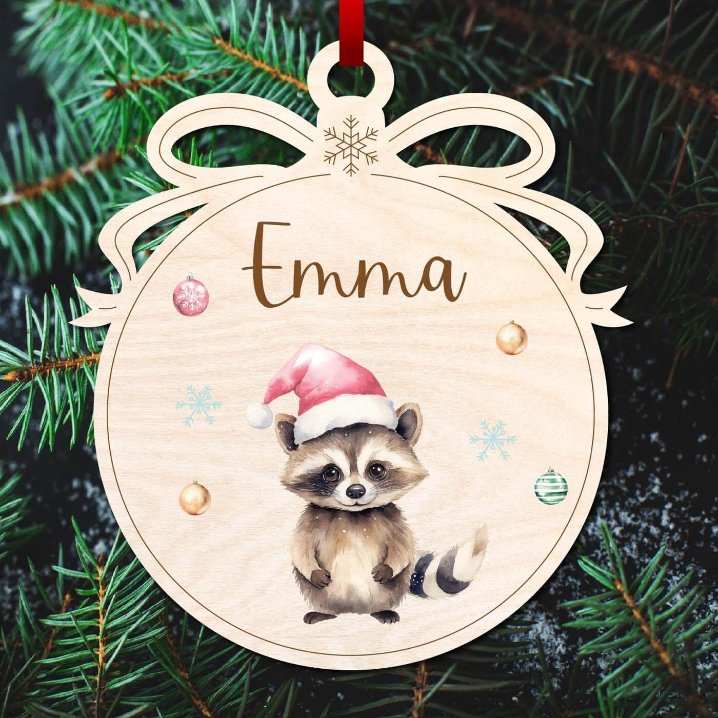 personalisiertes geschenk weihnachtskugeln mit bÀr und tierfamilie