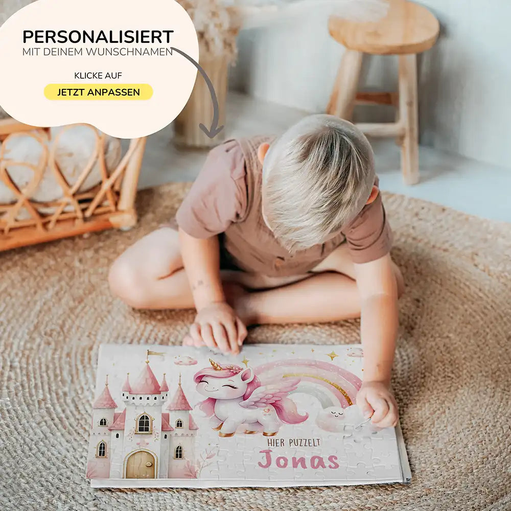 Kinderpuzzle personalisiert mit Namen - Einhornzauber