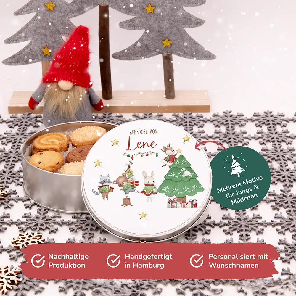 Keksdose aus Metall personalisiert - Weihnachtsbaum