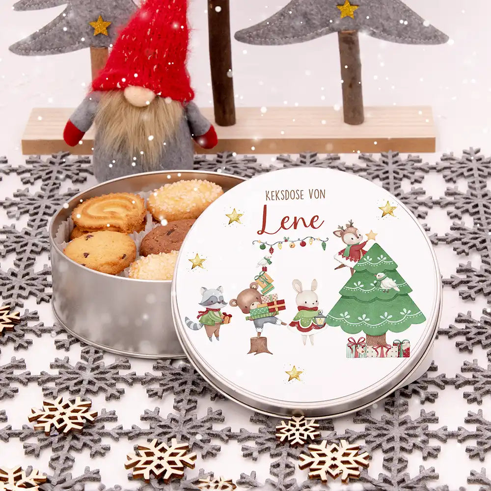 Keksdose aus Metall personalisiert - Weihnachtsbaum