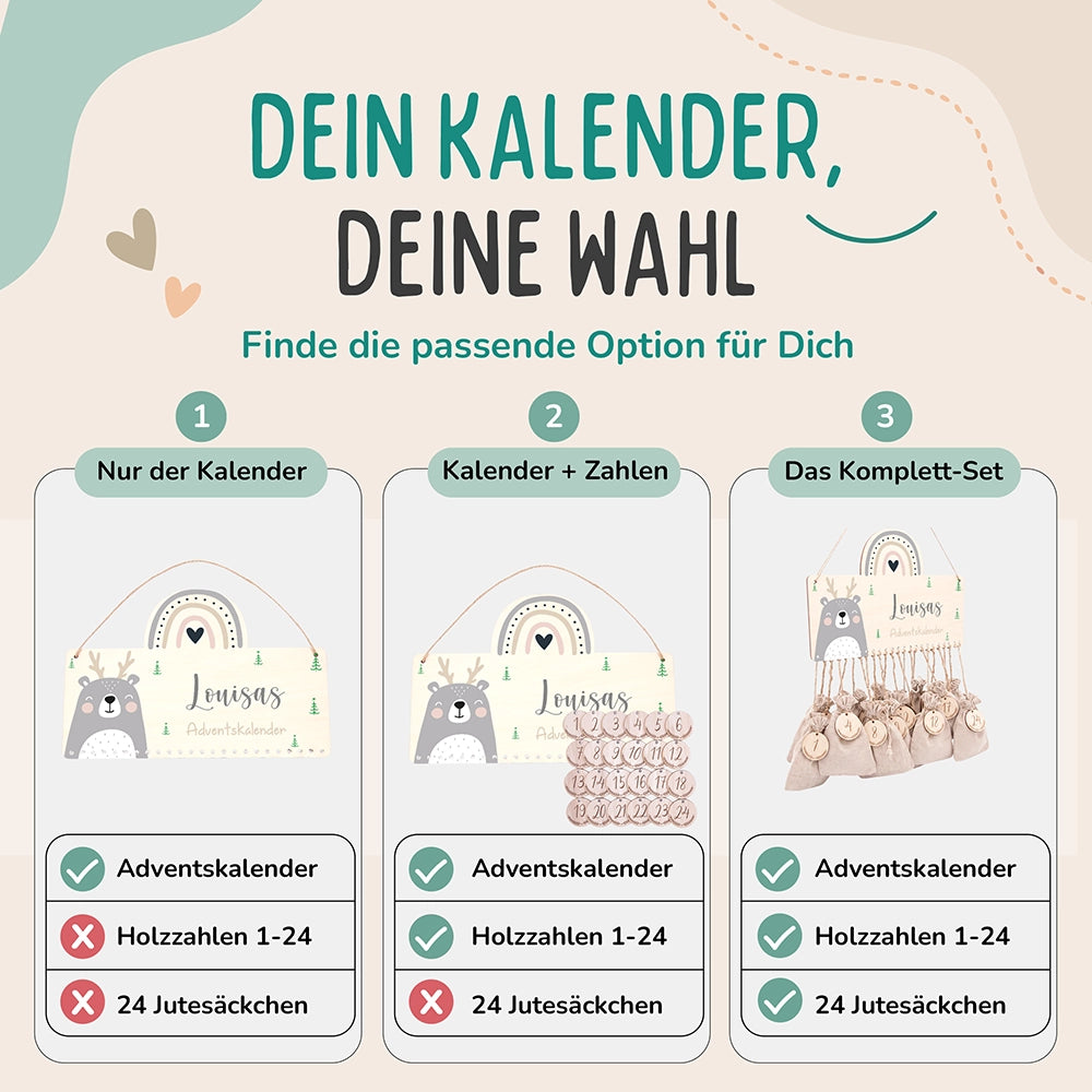 Adventskalender Kinder - Rehntierchen