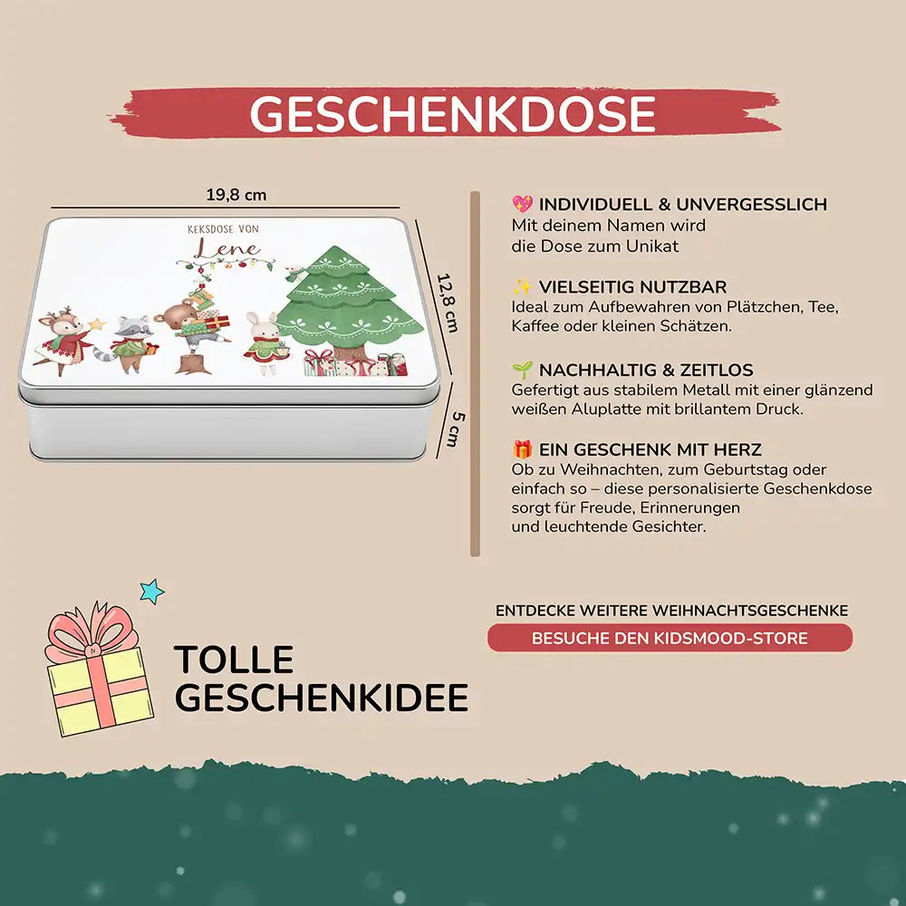 Keksdose aus Metall personalisiert - Weihnachtsbaum