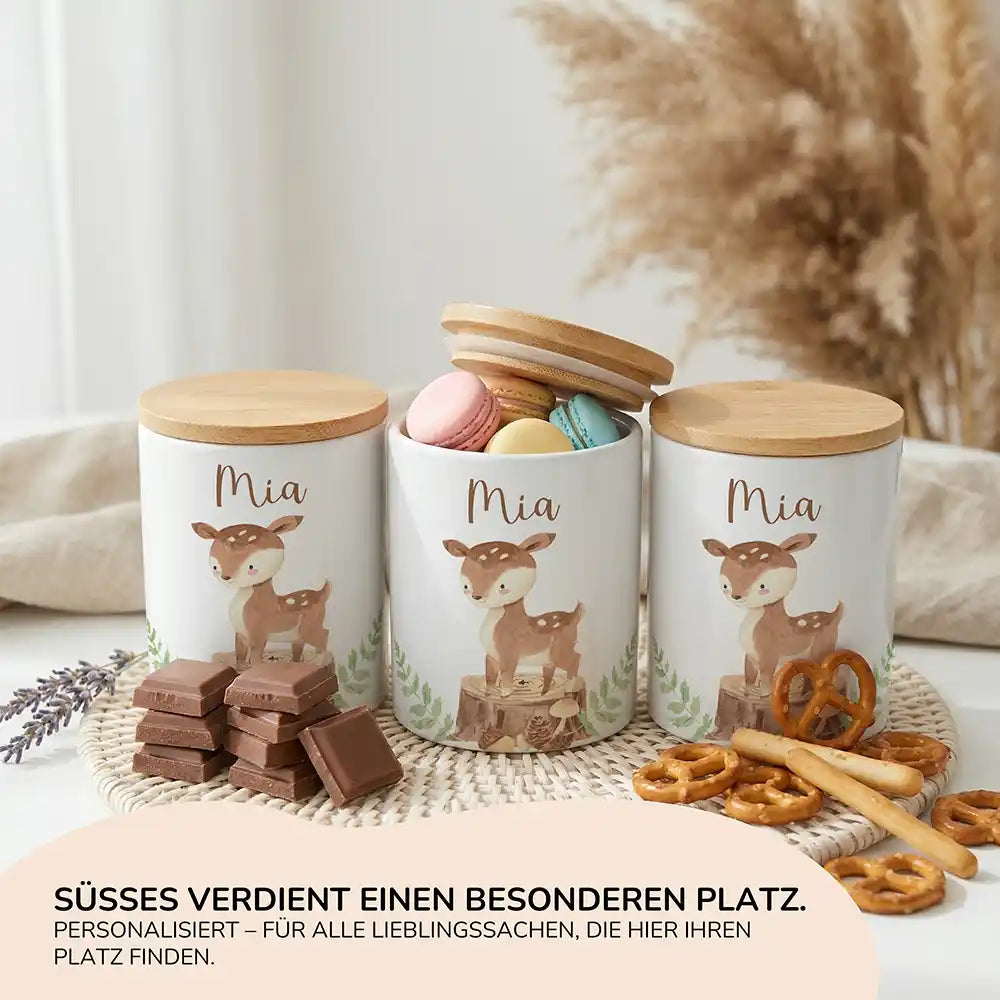 Personalisierte Keksdose Rehkitz Wald - Ansicht 15