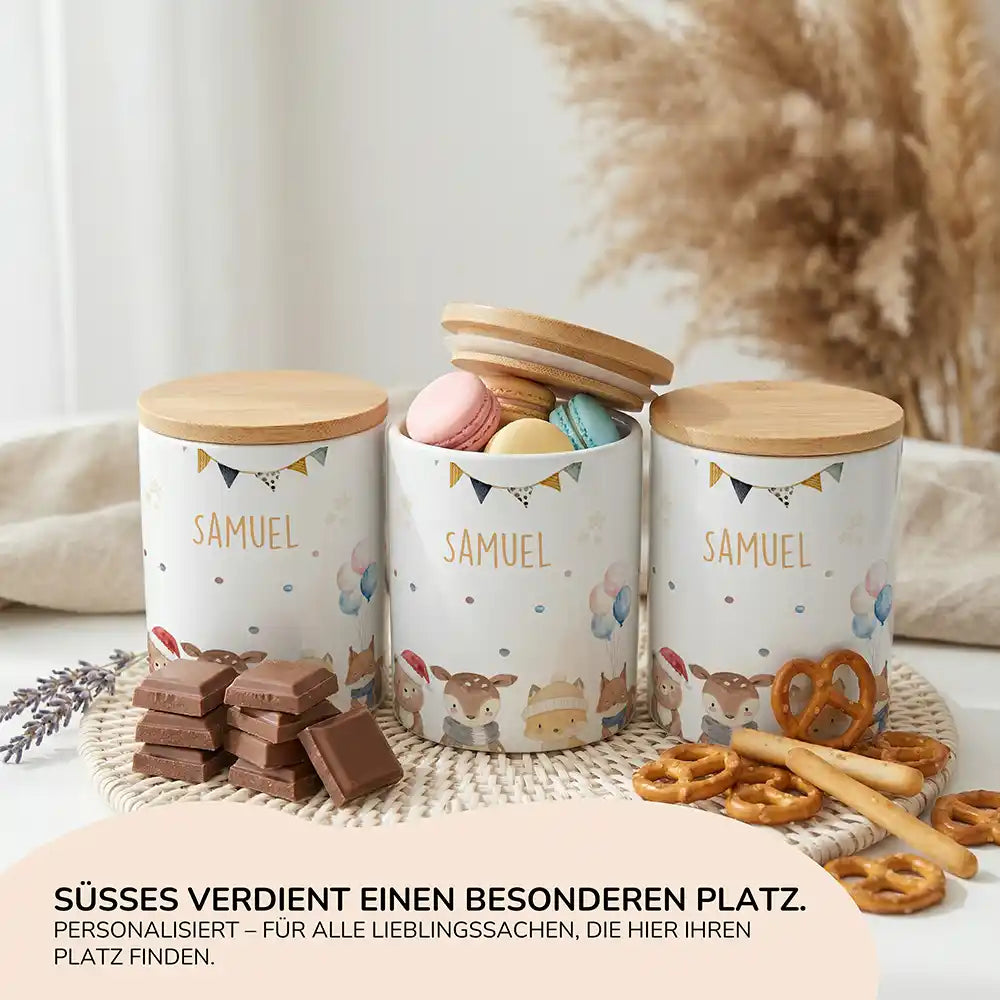 Personalisierte Keksdose Waldtiere Geburtstag - Ansicht 15
