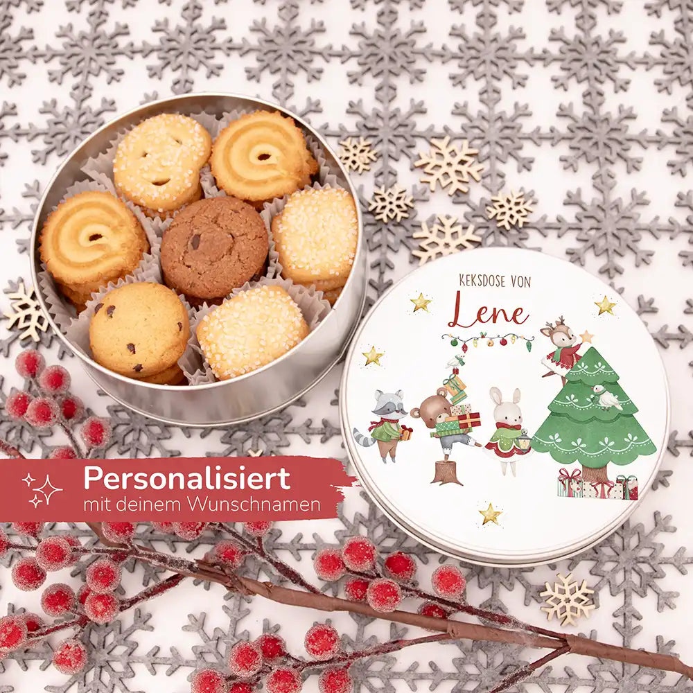 Keksdose aus Metall personalisiert - Weihnachtsbaum