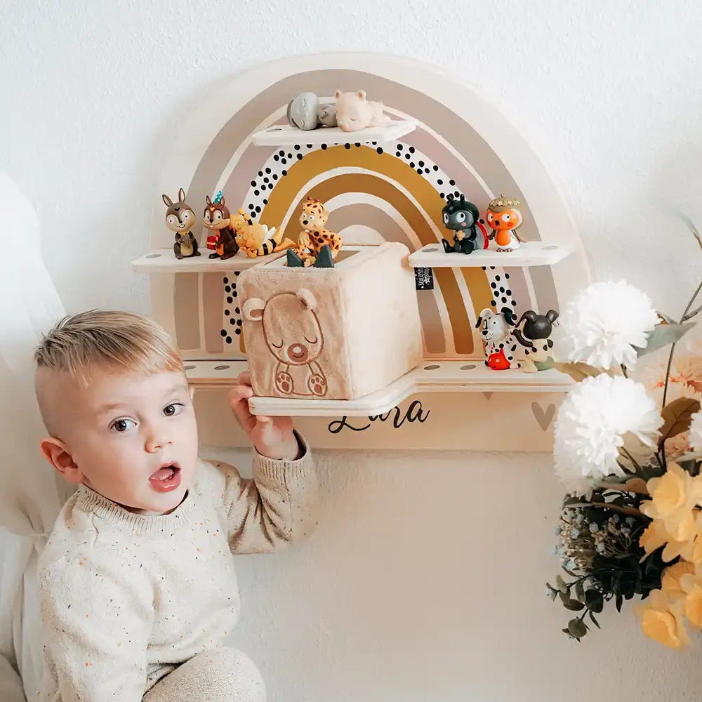 Tonie Regal aus Holz, Toniebox Regal personalisiert Regenbogen 4