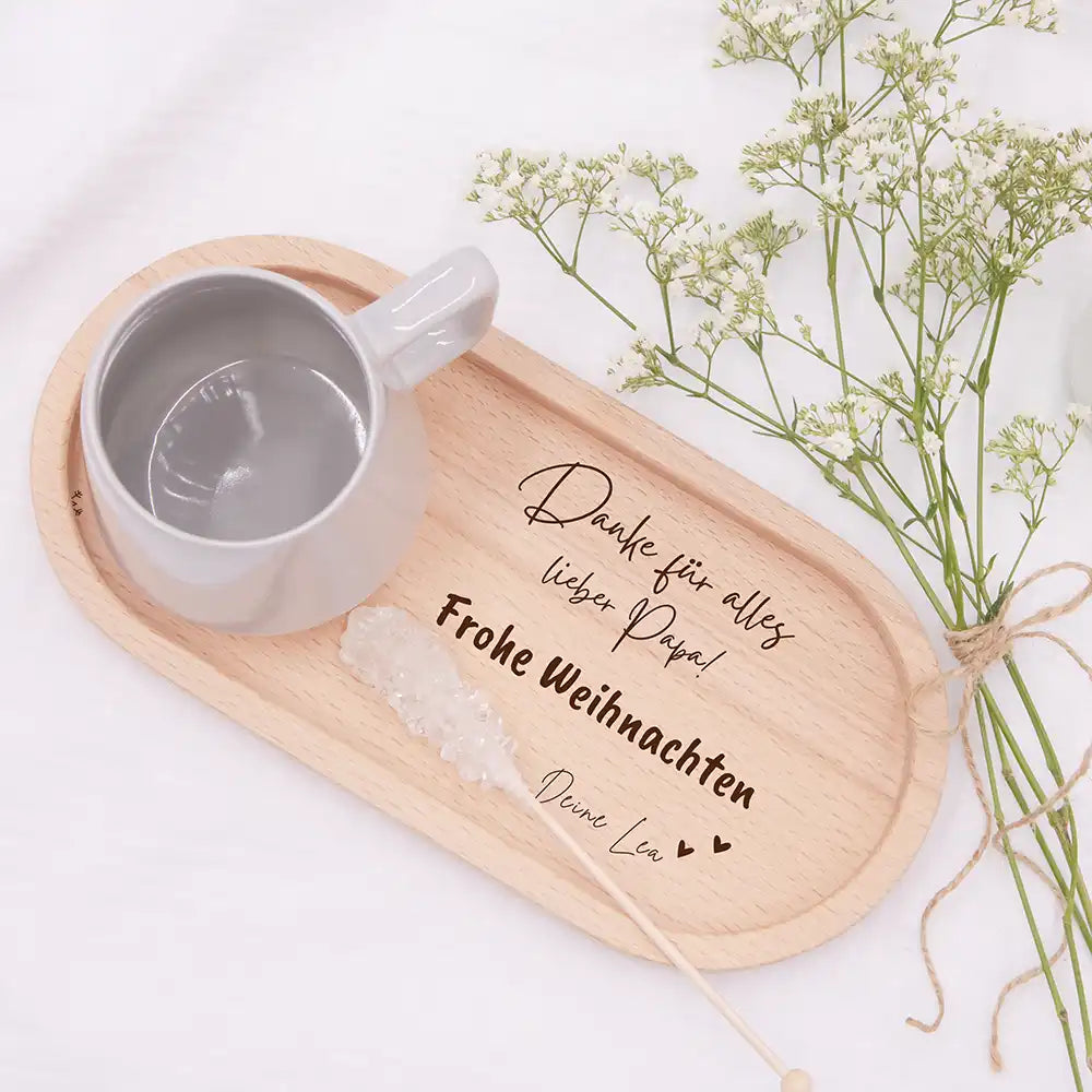 Holz-Serviertablett Papa-Weihnachtsgeschenk - Danke FĂĽr alles