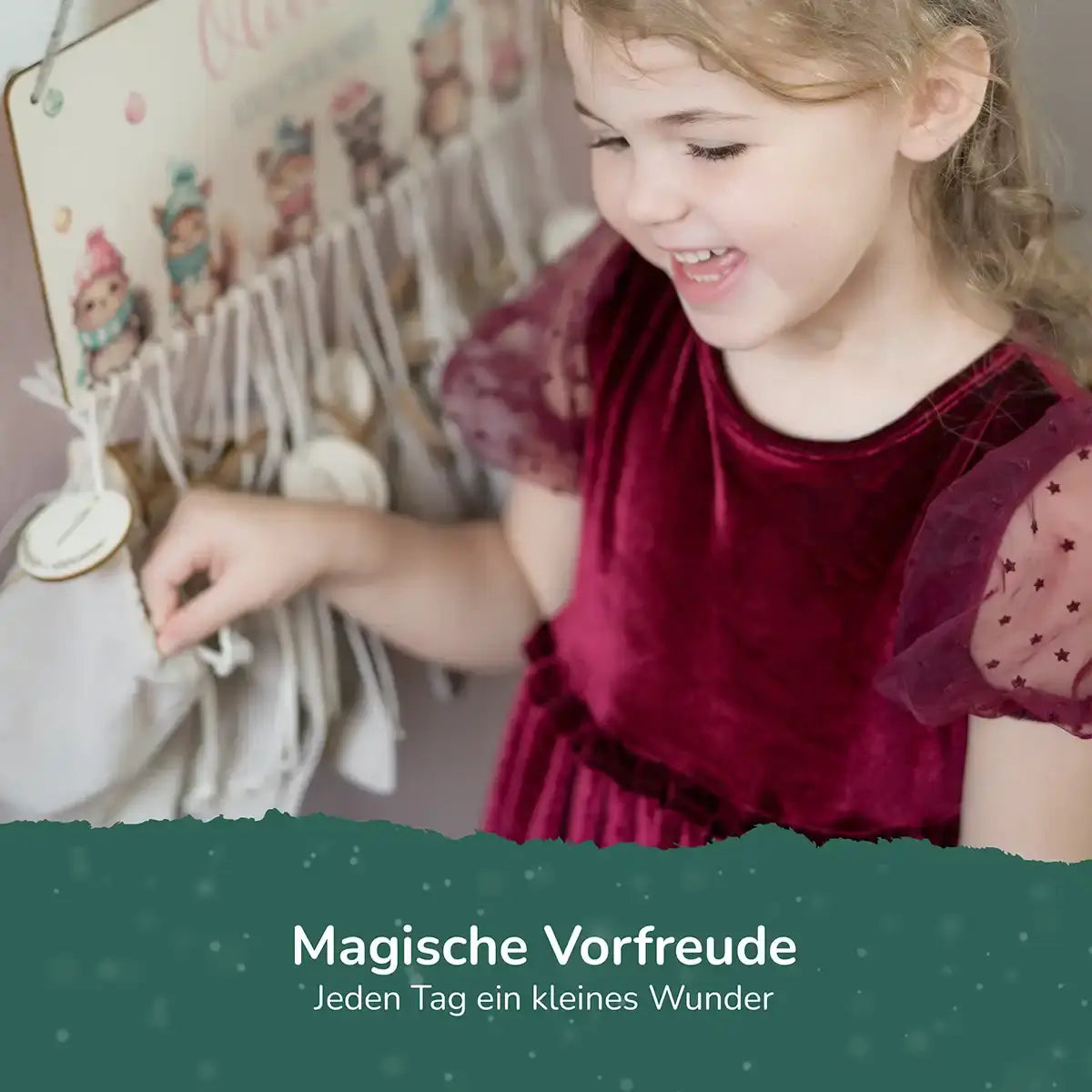 Personalisierbarer Adventskalender farbig - Waldfreunde