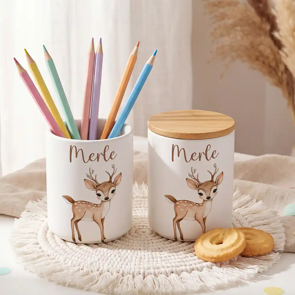 Personalisierte Keksdose Rehkitz Bambi - liebevoll personalisiert