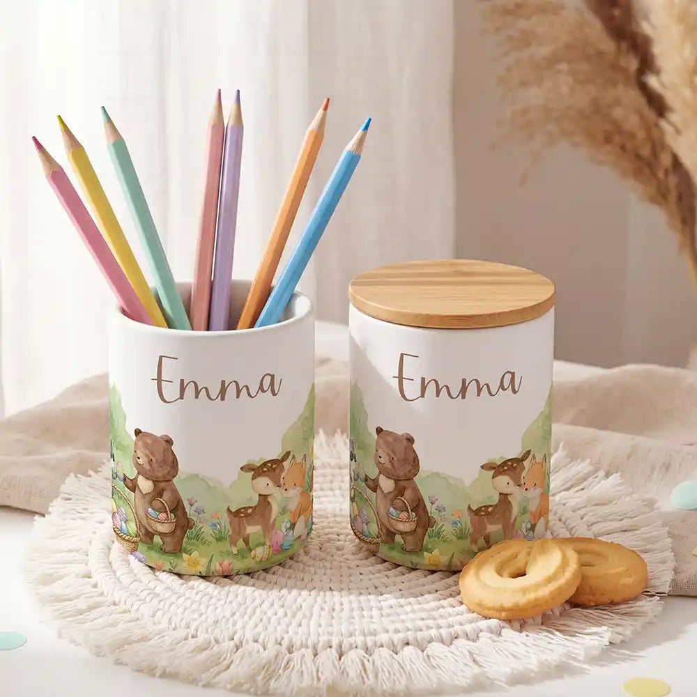 Personalisierte Keksdose Ostern BĂ€renfamilie - liebevoll personalisiert