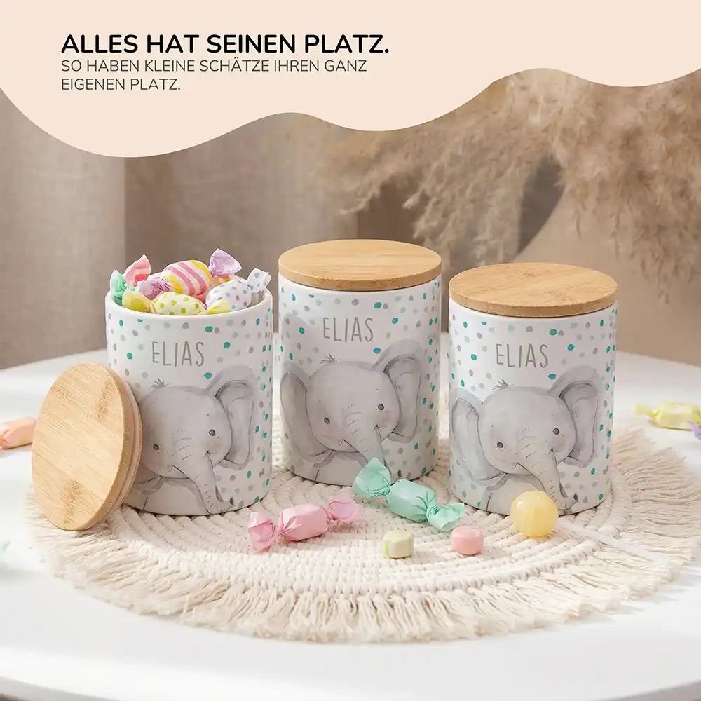 Lifestyle: Personalisierte Keksdose Elefant Konfetti im Kinderzimmer