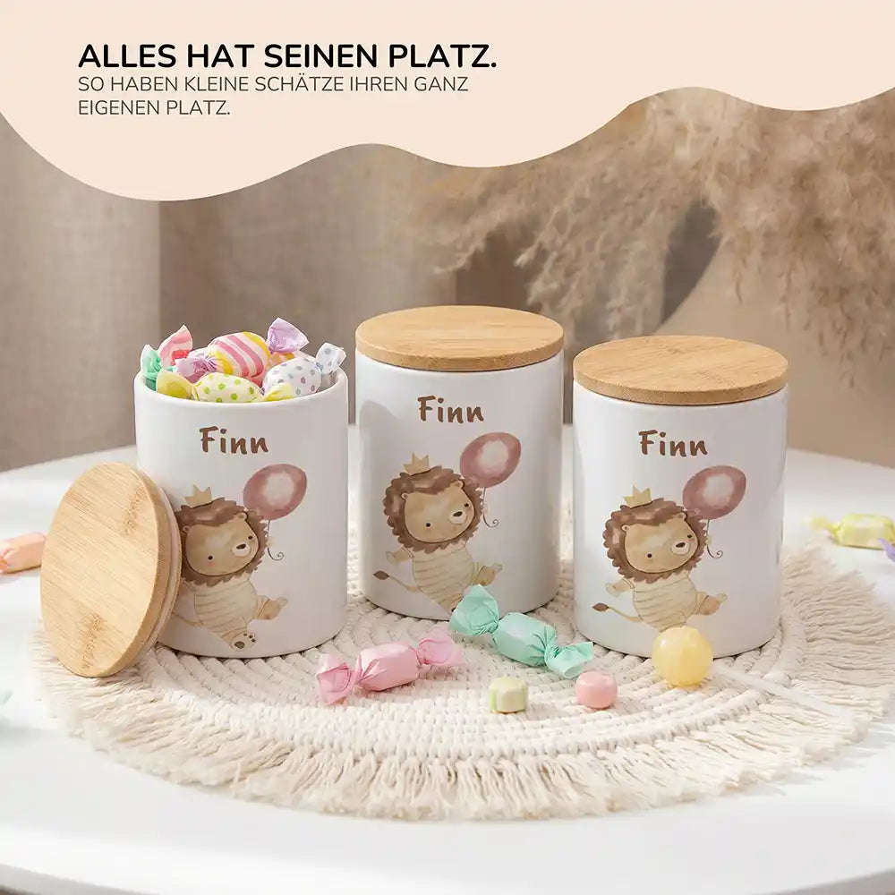 Lifestyle: Personalisierte Keksdose Löwe Geburtstag im Kinderzimmer
