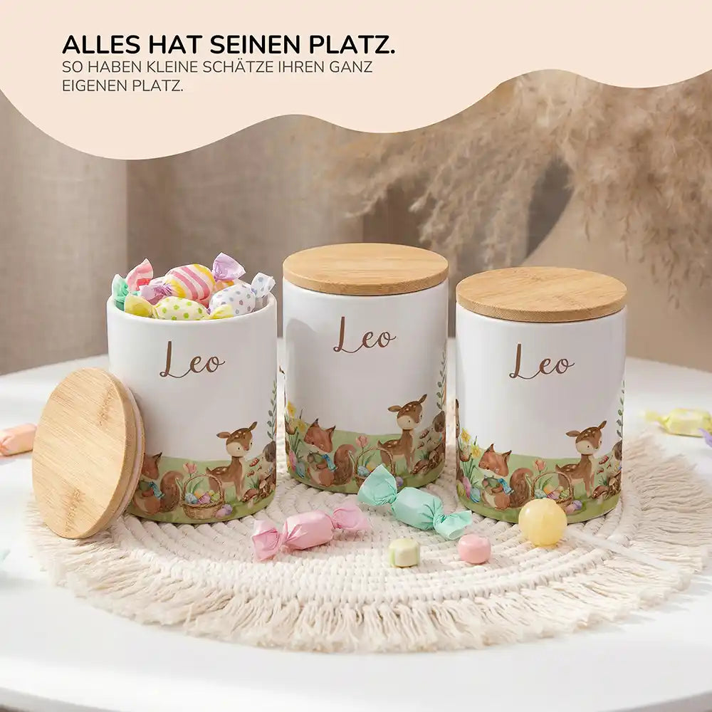Lifestyle: Personalisierte Keksdose Ostern Frühlingswiese im Kinderzimmer