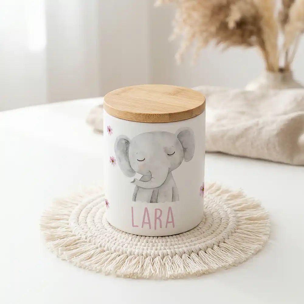 Personalisierte Keksdose Elefant Blumen - Produktgruppe & Variationen