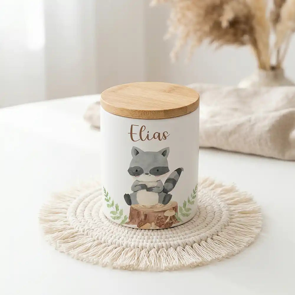 Personalisierte Keksdose WaschbÀr Wald - Produktgruppe & Variationen