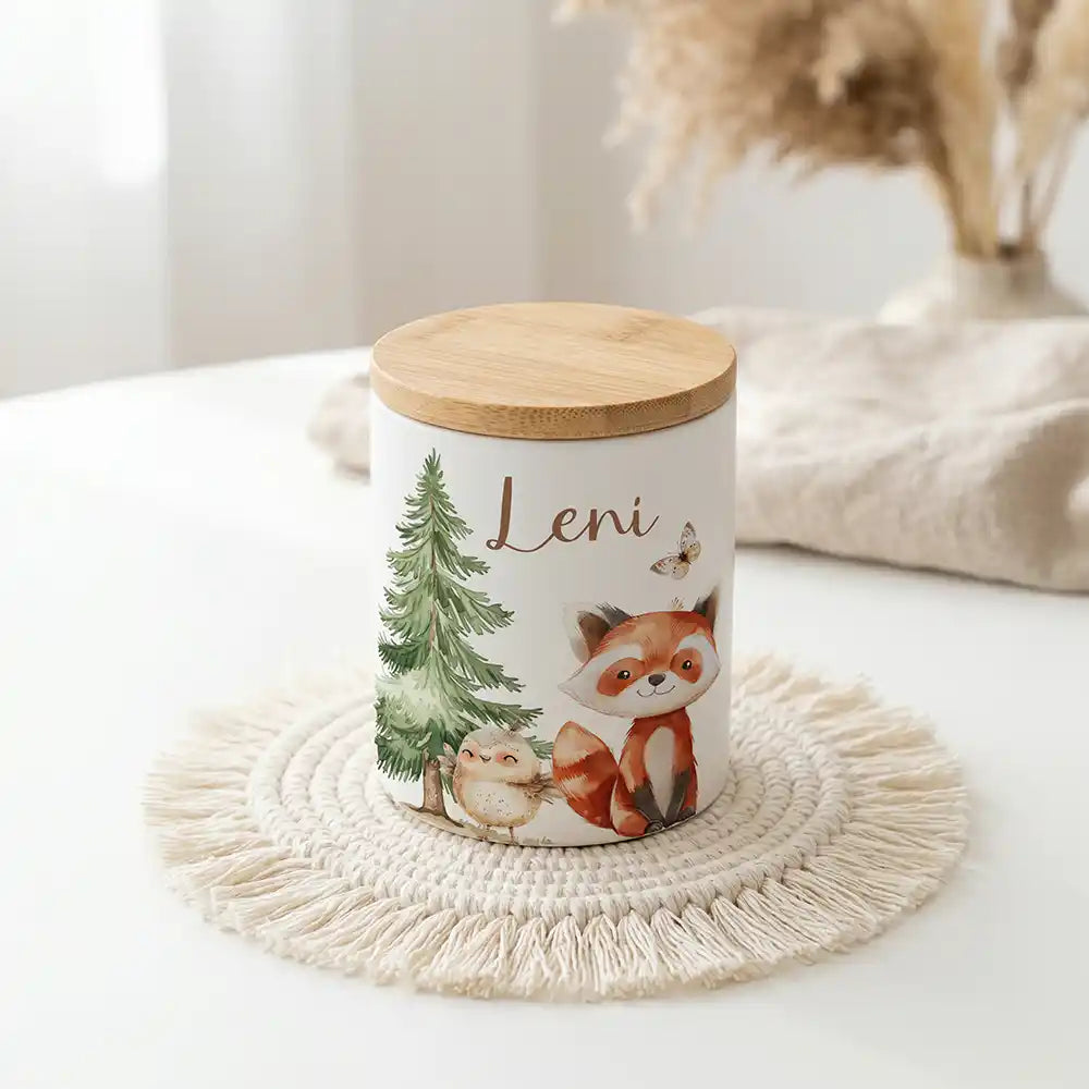 Personalisierte Keksdose Roter Panda & Eule - Produktgruppe & Variationen