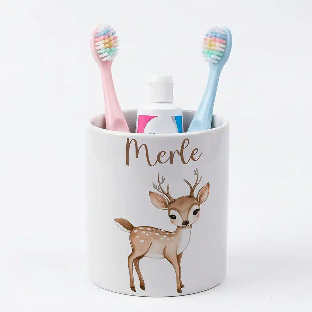 Kidsmood - Familienbetrieb aus Hamburg - Personalisierter Stiftehalter Rehkitz Bambi