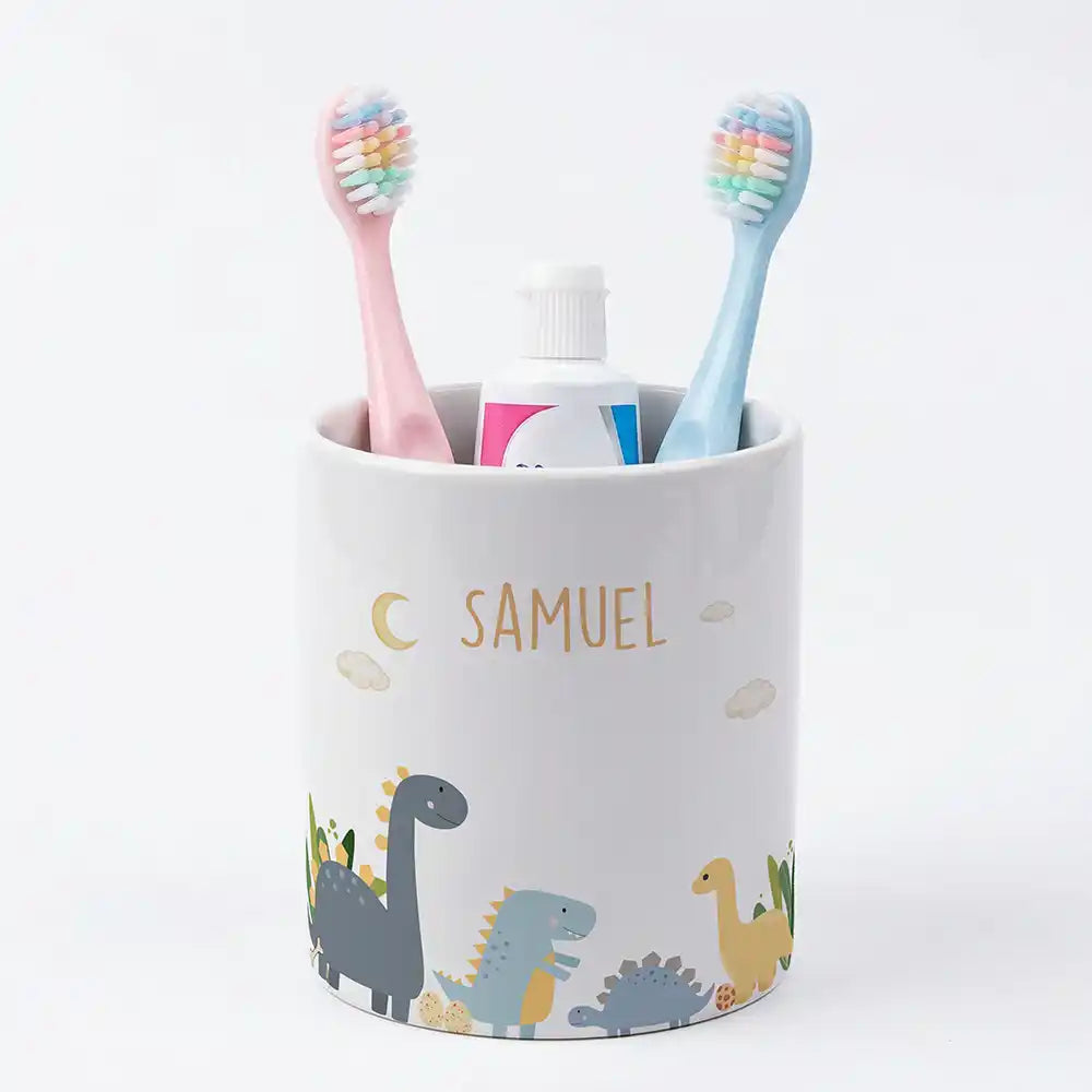 Kidsmood - Familienbetrieb aus Hamburg - Personalisierter Stiftehalter Dinosaurier Mond