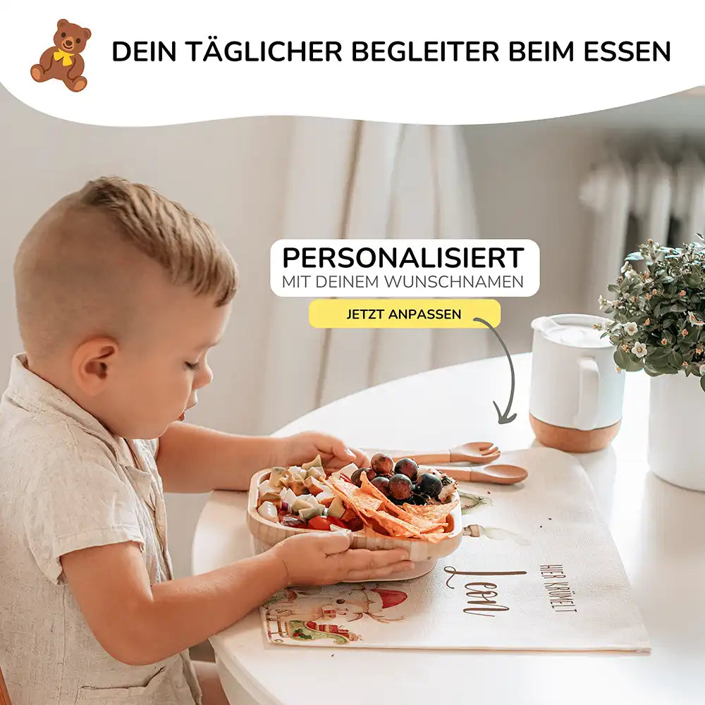 Tischset Kinder personalisiert mit Weihnachtsmotiv - Zauberhafte Tiere