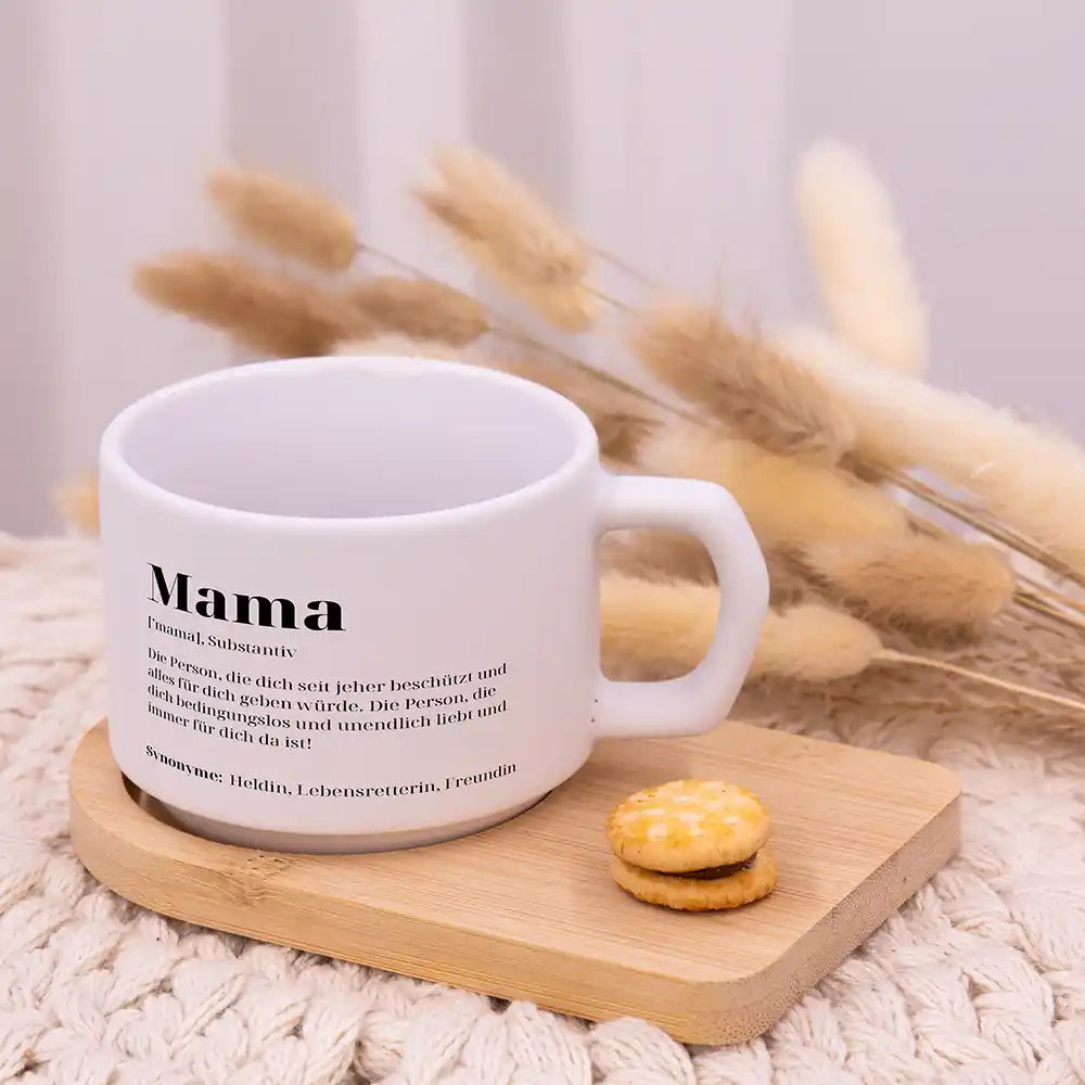 Personalisierte Kaffeetasse Mama Mama Definition – Keramik & Bambus