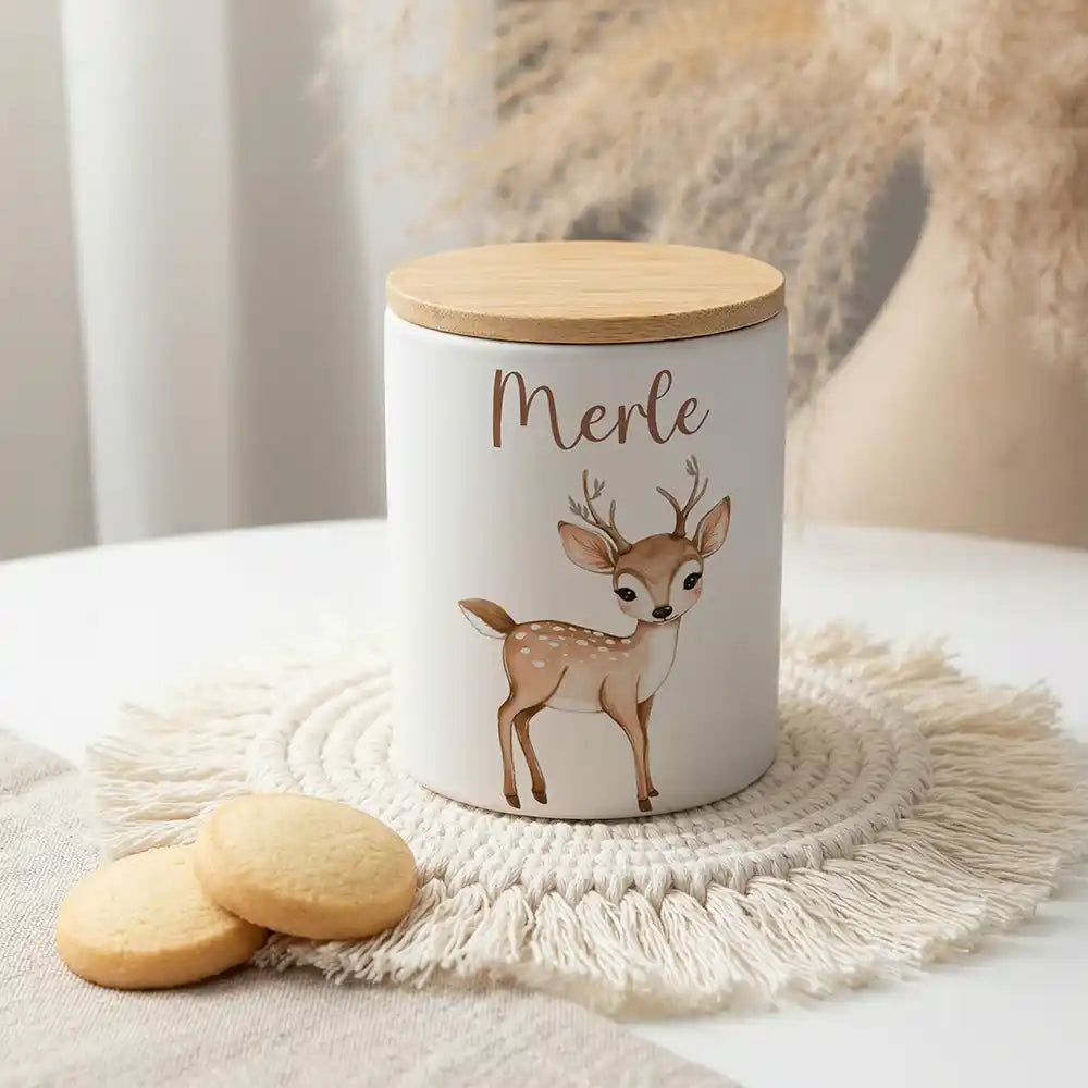 Personalisierte Keksdose Rehkitz Bambi aus Hamburg - liebevoll gestaltet