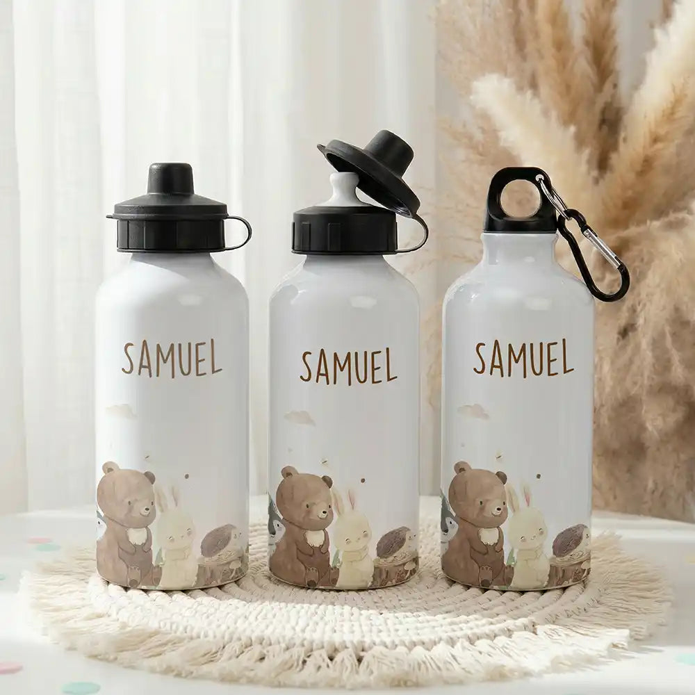 Personalisierte Trinkflasche Kinder Waldfreunde – Einschulungs-Set mit Brotdose