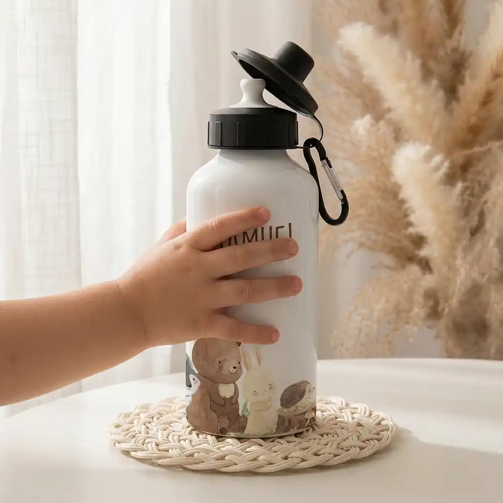 Personalisierte Trinkflasche Kinder Waldfreunde – Mundstück & Schraubverschluss Detail
