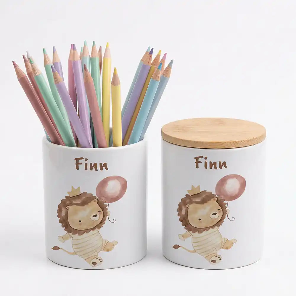 Personalisierte Keksdose Löwe Geburtstag - Geschenk zur Taufe, Geburt, Einschulung