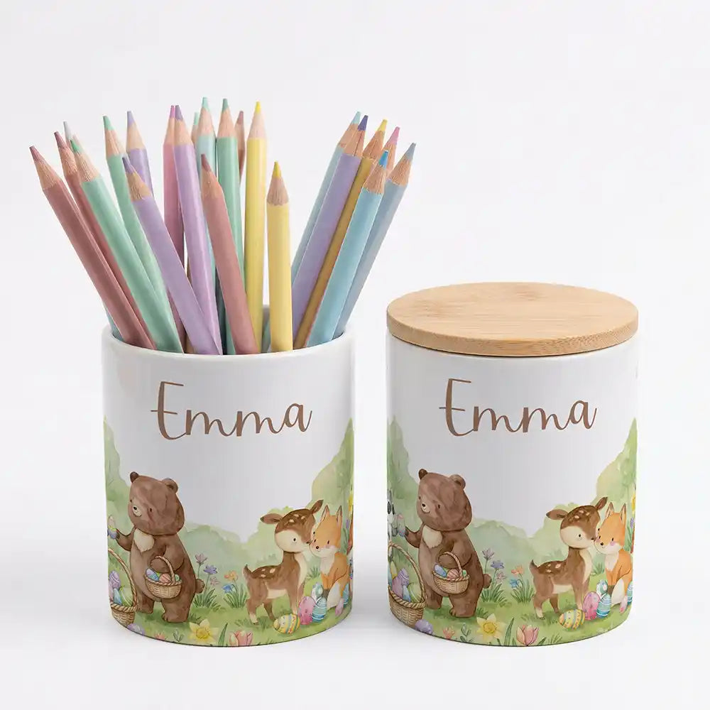 Personalisierte Keksdose Ostern BĂ€renfamilie - Geschenk zur Taufe, Geburt, Einschulung