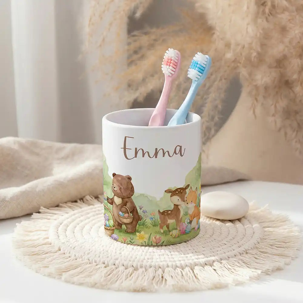 Personalisierter Stiftehalter Ostern BĂ€renfamilie - Ordnung am Kinderschreibtisch