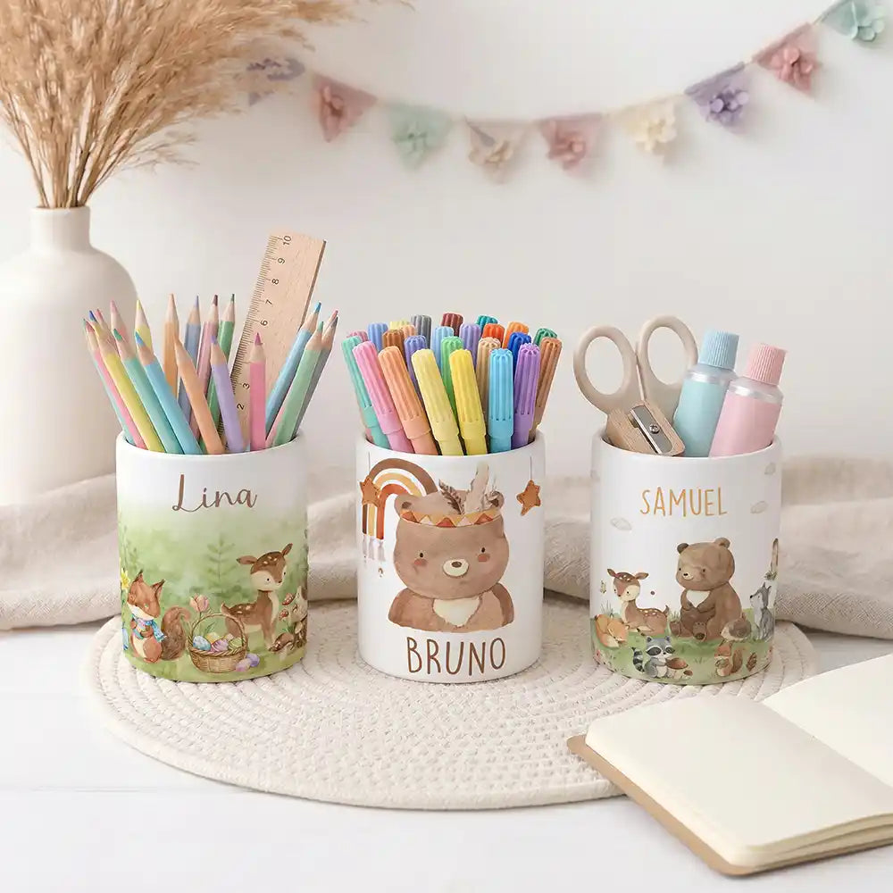 Stiftehalter Boho-BĂ€r - Schreibtisch-Organizer Keramik
