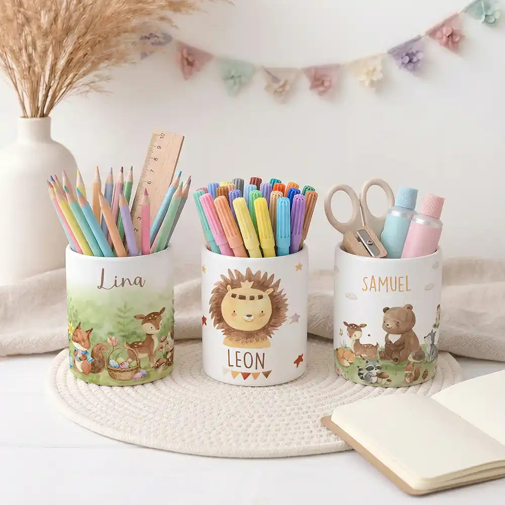 Stiftehalter Löwe Boho - Schreibtisch-Organizer Keramik
