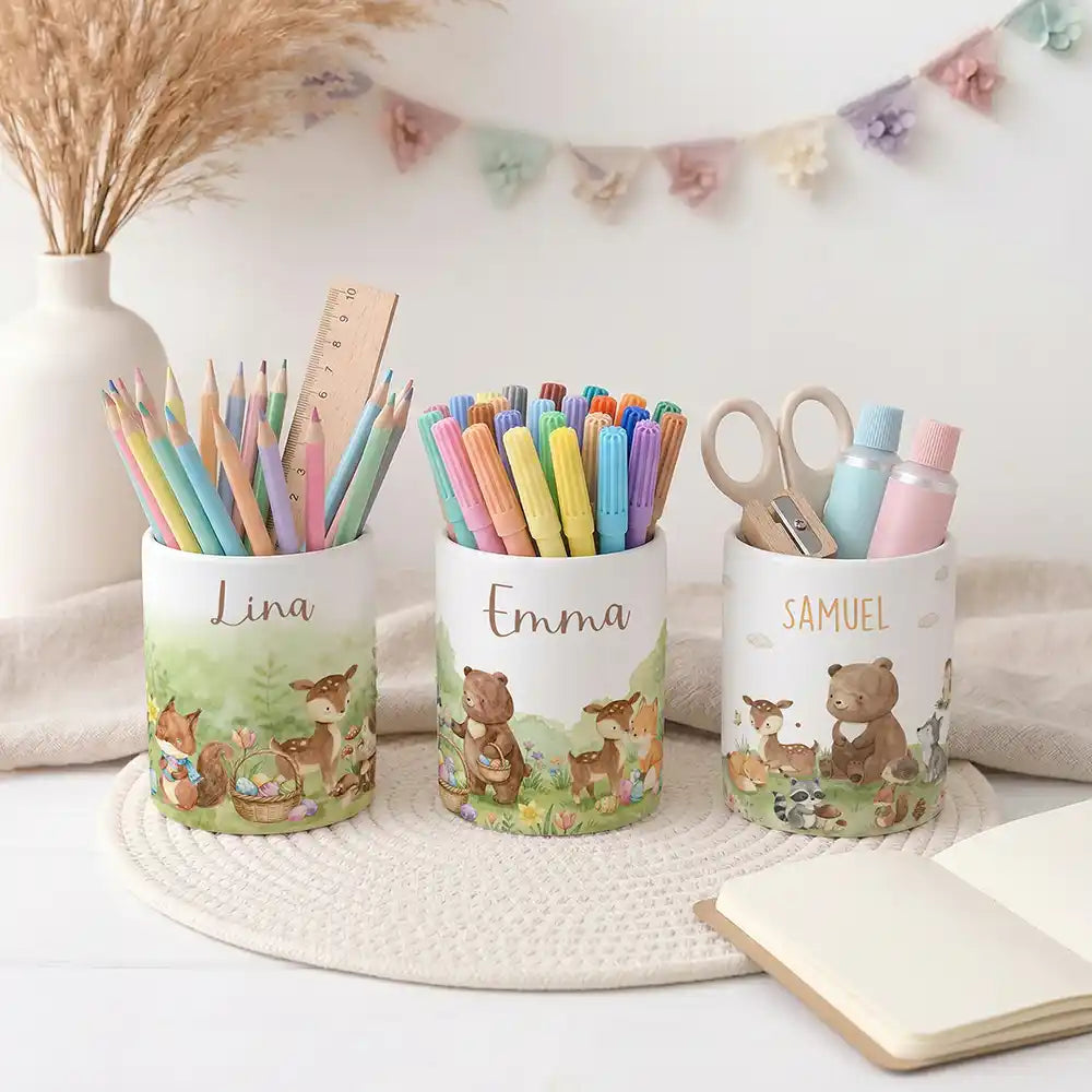 Stiftehalter Ostern BĂ€renfamilie - Schreibtisch-Organizer Keramik