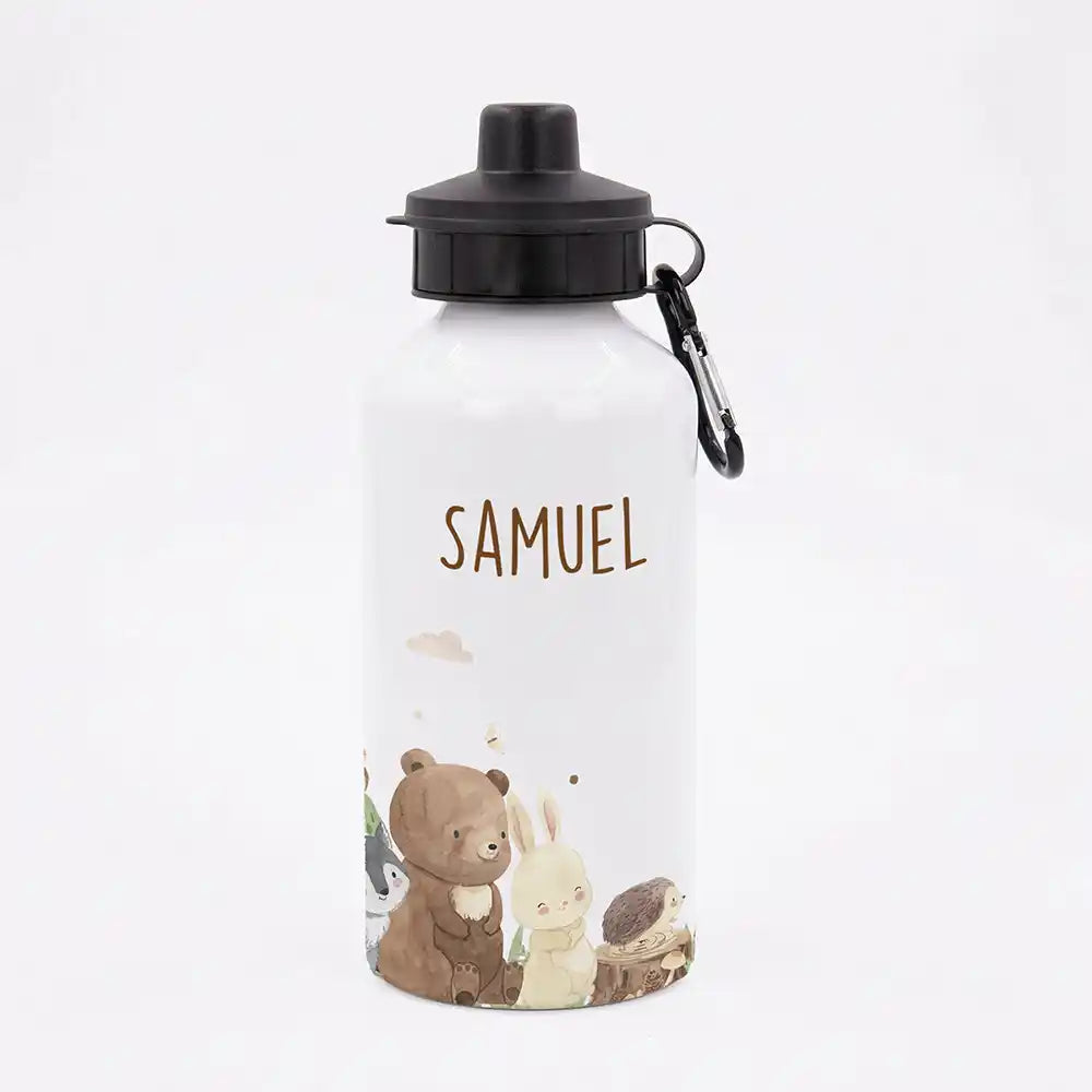 Personalisierte Trinkflasche Kinder Waldfreunde – Geschenk zur Einschulung